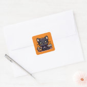 Sticker Carré Halloween Kitten Vicious Cute Chat (Enveloppe)