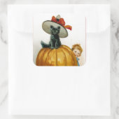 Sticker Carré Halloween Kitty à la mode (Sac)
