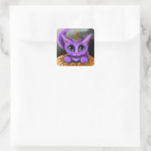 Sticker Carré Halloween Kitty violet (Sac)