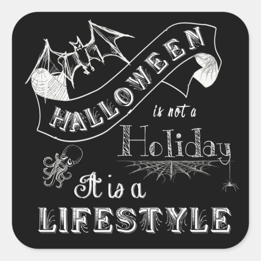 Sticker Carré Halloween Lifestyle Chalk Art (Devant)