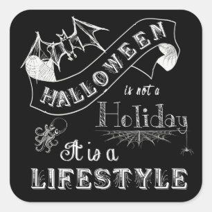 Sticker Carré Halloween Lifestyle Chalk Art