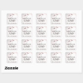 Sticker Carré Halloween Mariage chauves-souris noms et date Carr (Feuille)