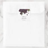 Sticker Carré Halloween Merci floral pourpre (Sac)