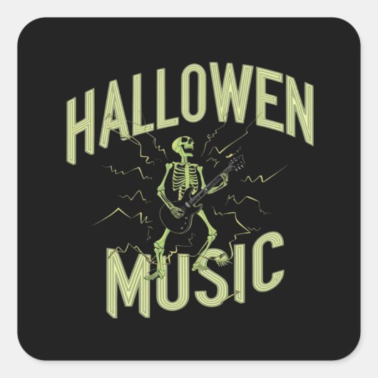 STICKER CARRÉ HALLOWEEN MUSIQUE (Devant)