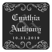 Halloween Noir Blanc Noms gothiques & Mariage Date