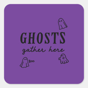 Sticker Carré Halloween Personnalisé Whimsical Funny moderne vio