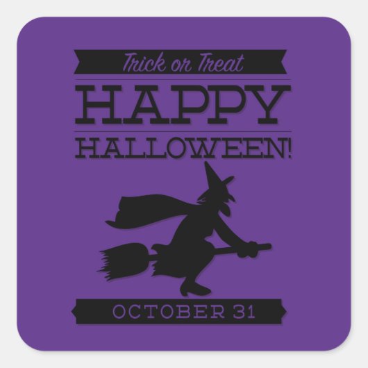 Sticker Carré Halloween rétro typographique (Devant)