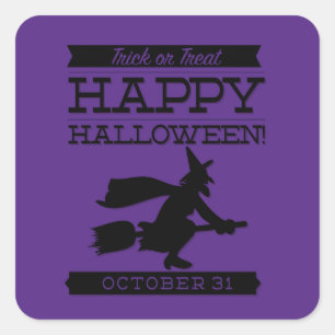 Sticker Carré Halloween rétro typographique