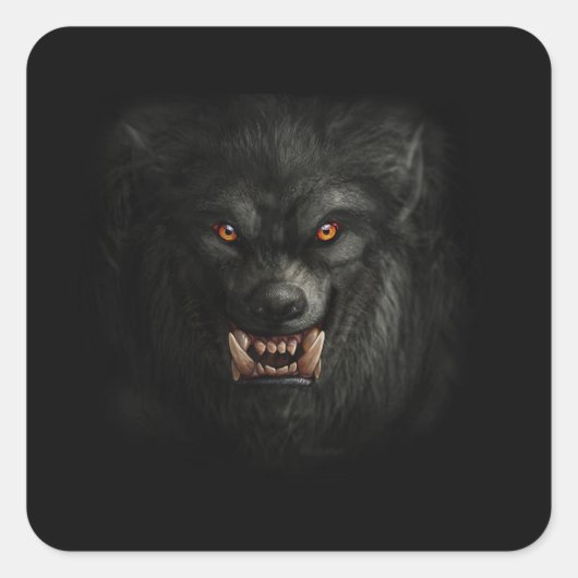 Sticker Carré Halloween Scary Werewolf (Devant)