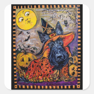 Sticker Carré Halloween Scottie