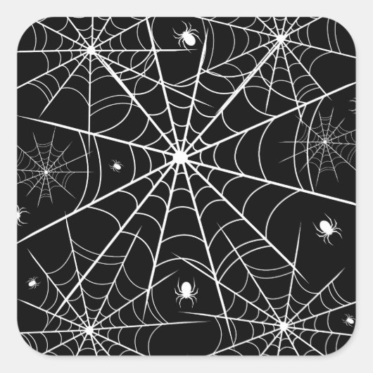 Sticker Carré Halloween Spider Web (Devant)