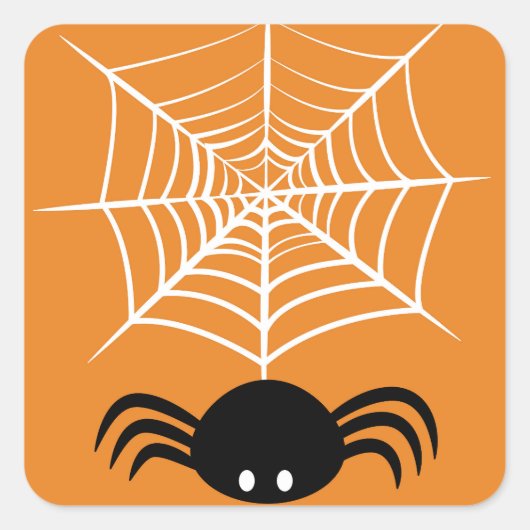 Sticker Carré Halloween Spider Web (Devant)