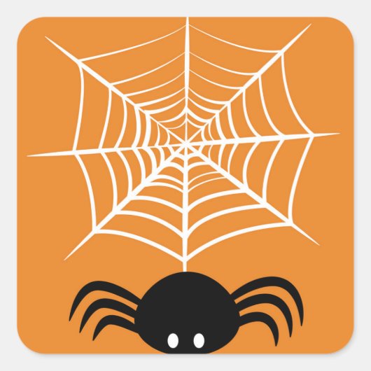 Sticker Carré Halloween Spider Web (Devant)