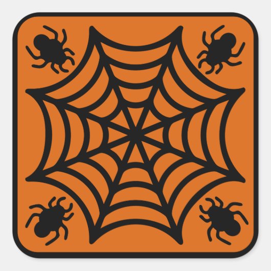 Sticker Carré Halloween Spiderweb (Devant)