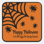 Sticker Carré Halloween Spiderweb personnalisé (Devant)