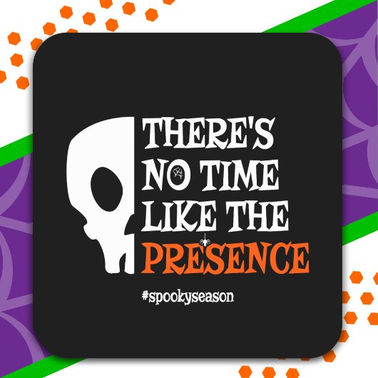 Sticker Carré Halloween Spirit Crâne Éffrayant Funny Halloween