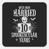Sticker Carré Halloween Spooktacular 10e Anniversaire de Mariage (Devant)