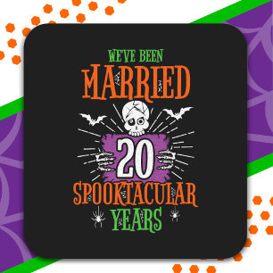 Sticker Carré Halloween Spooktacular 20e Anniversaire de Mariage