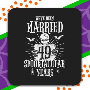 Sticker Carré Halloween Spooktacular 49e anniversaire de mariage