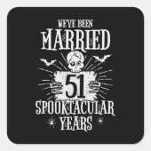 Sticker Carré Halloween Spooktacular 51e anniversaire de mariage (Devant)