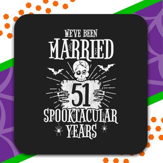 Sticker Carré Halloween Spooktacular 51e anniversaire de mariage