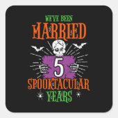 Sticker Carré Halloween Spooktacular 5e anniversaire de mariage (Devant)
