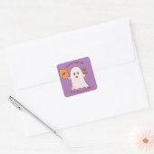 Sticker Carré Halloween Traite Ghost et Sweets Party (Enveloppe)