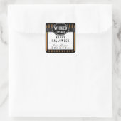 Sticker Carré Halloween Traitements injustes Orange & Noir rayé (Sac)