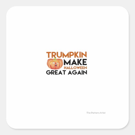 Sticker Carré Halloween Trumpkin Funny - Costume Maga Classique (Devant)