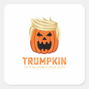 Sticker Carré Halloween Trumpkin Funny - Éffrayant Slogan parodi