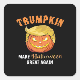 Sticker Carré Halloween Trumpkin - Rendre Halloween grand