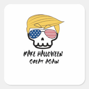 Sticker Carré Halloween Trumpkin rendre Halloween grand à nouvea