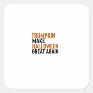 Sticker Carré Halloween Trumpkin - Rendre Halloween grand encore