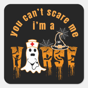STICKER CARRÉ HALLOWEEN TU NE PEUX PAS M'EFFRAYER JE SUIS UNE IN