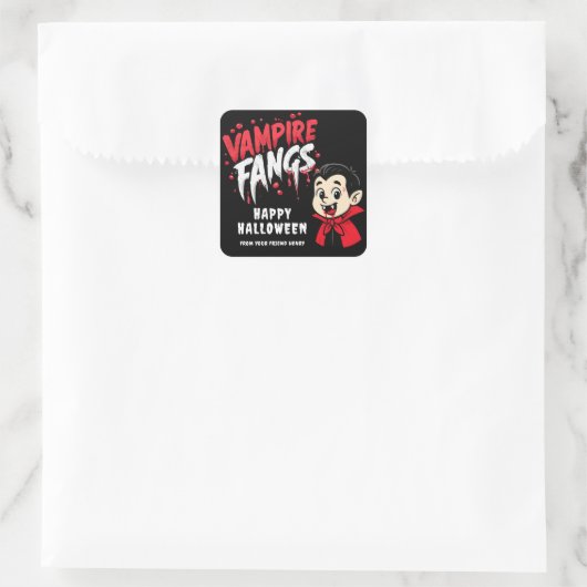 Sticker Carré Halloween Vampire Fangs (Sac)