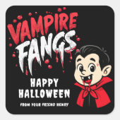 Sticker Carré Halloween Vampire Fangs (Devant)