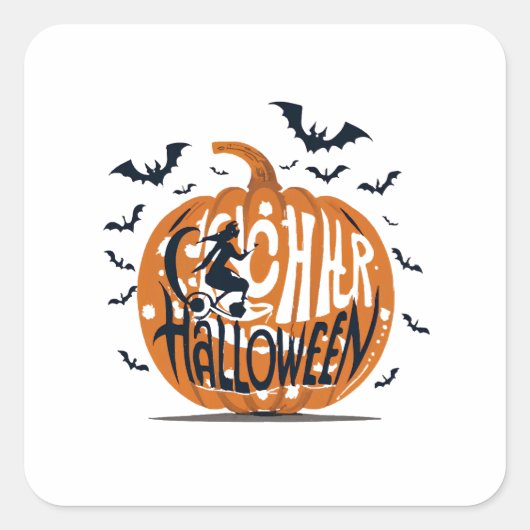 Sticker Carré Halloween vintage (Devant)