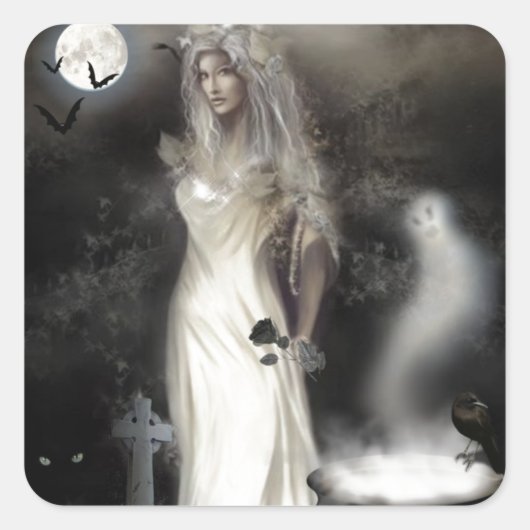 Sticker Carré Halloween Witch (Devant)