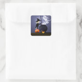 Sticker Carré Halloween Witch et Cauldron (Sac)