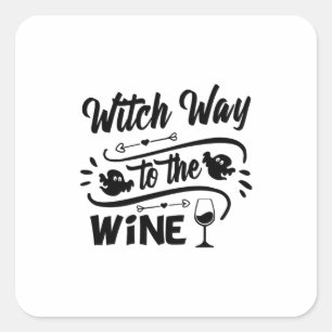 Sticker Carré Halloween Witch Way