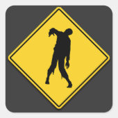 Sticker Carré Halloween Zombie (Devant)