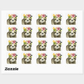 Sticker Carré Halo tropical | Sweet Sloth (Feuille)