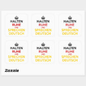 Sticker Carré Halten Ruhe und Sprechen Deutsch (Feuille)