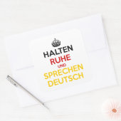 Sticker Carré Halten Ruhe und Sprechen Deutsch (Enveloppe)