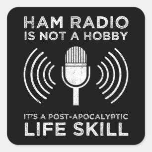 Sticker Carré Ham Radio N'Est Pas Un Hobby