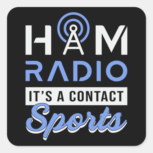 Sticker Carré HAM Radio Opérateur Antenne Amateur Code Idée cade (Devant)