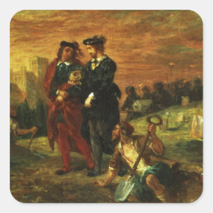 Sticker Carré Hamlet et Horatio dans le cimetière, 1859 (huile