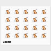 Sticker Carré Hamster avec Coussin (Feuille)
