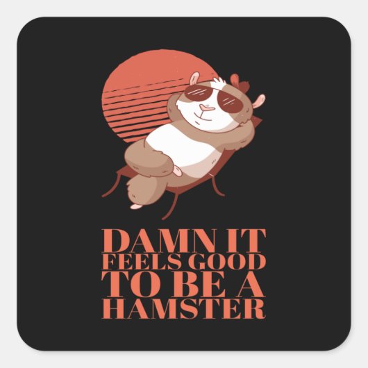 Sticker Carré Hamster - C'Est Bien D'Être Un Hamster (Devant)