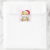 Sticker Carré Hamster Christmas Winter Animaux de vacances Hamst (Sac)